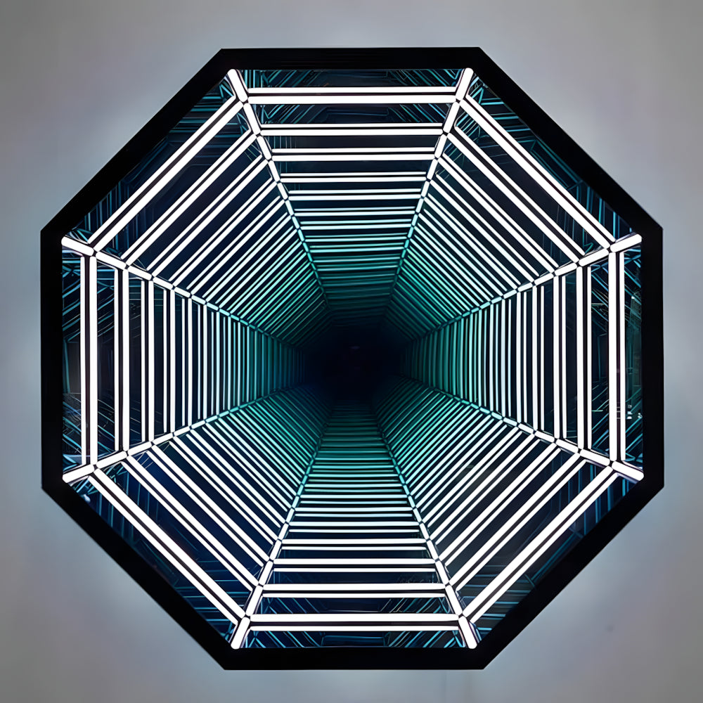 3D Octagonal Infinity Mirror Light Portal