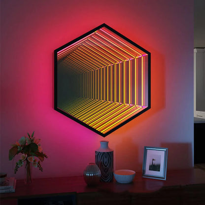 3D Octagonal Infinity Mirror Light Portal