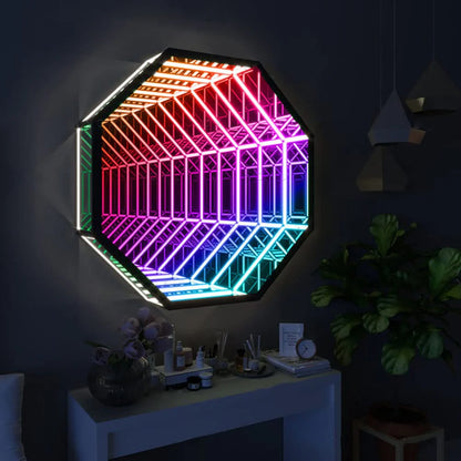 3D Octagonal Infinity Mirror Light Portal