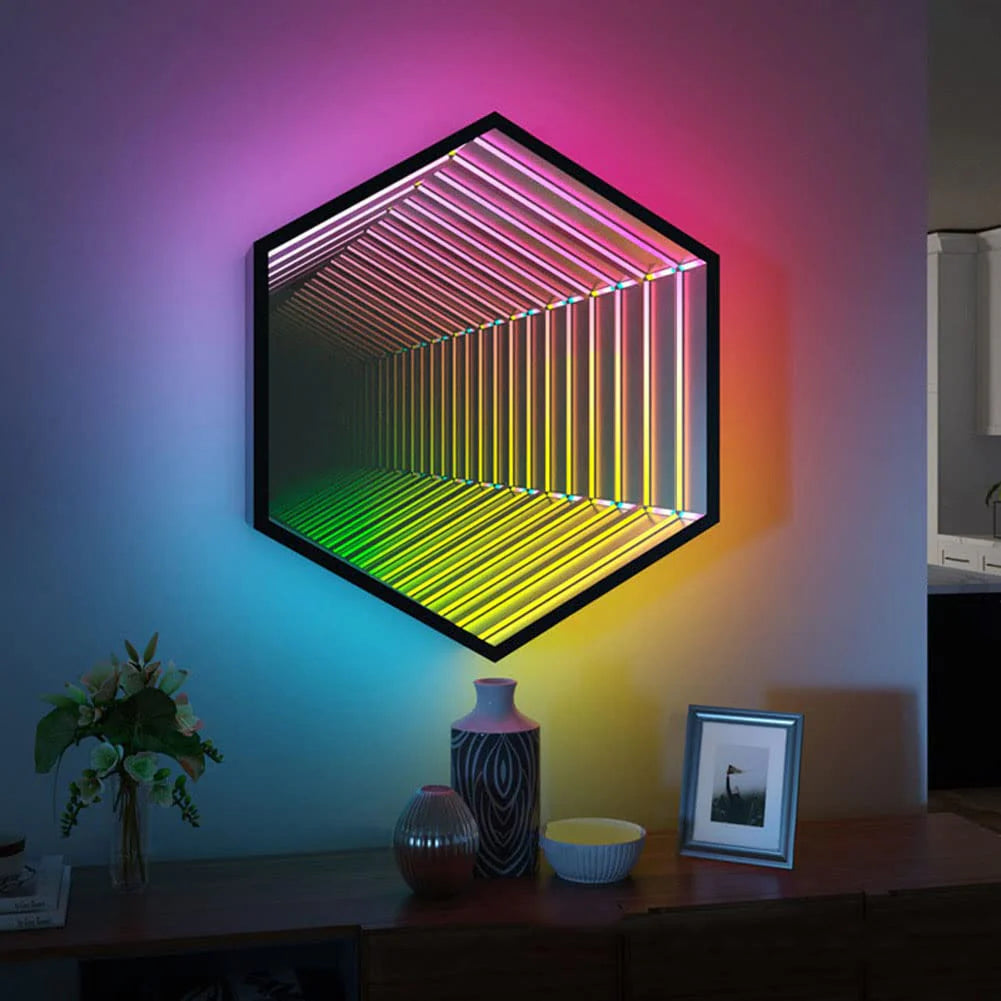 3D Octagonal Infinity Mirror Light Portal