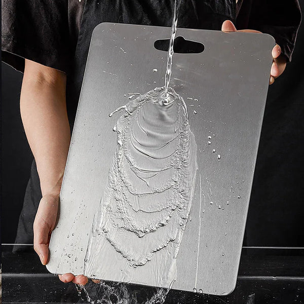 VANDAMOR® Titanium Cutting Board on kitchen countertop