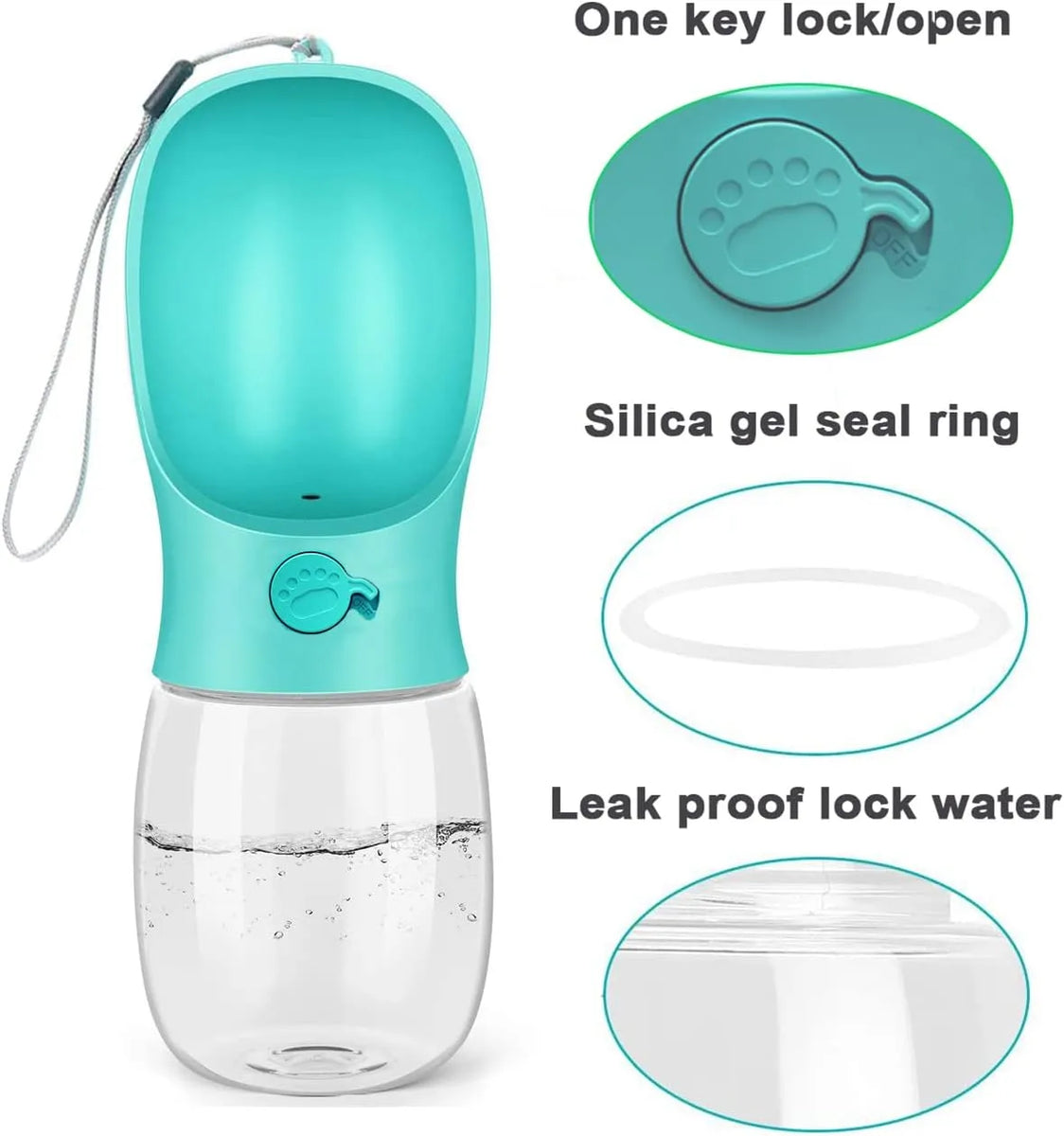 Leak-Proof Portable Dog Water Bottle with Bowl