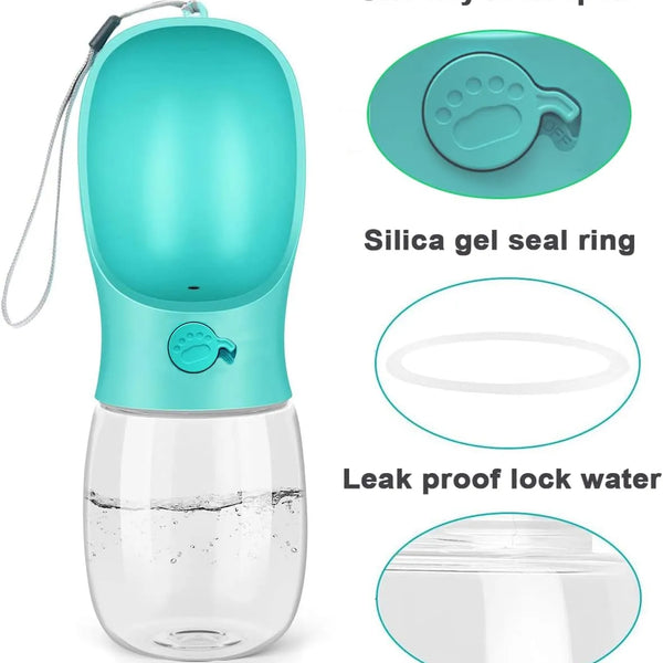 Leak-Proof Portable Dog Water Bottle with Bowl