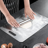 VANDAMOR® Titanium Cutting Board on kitchen countertop