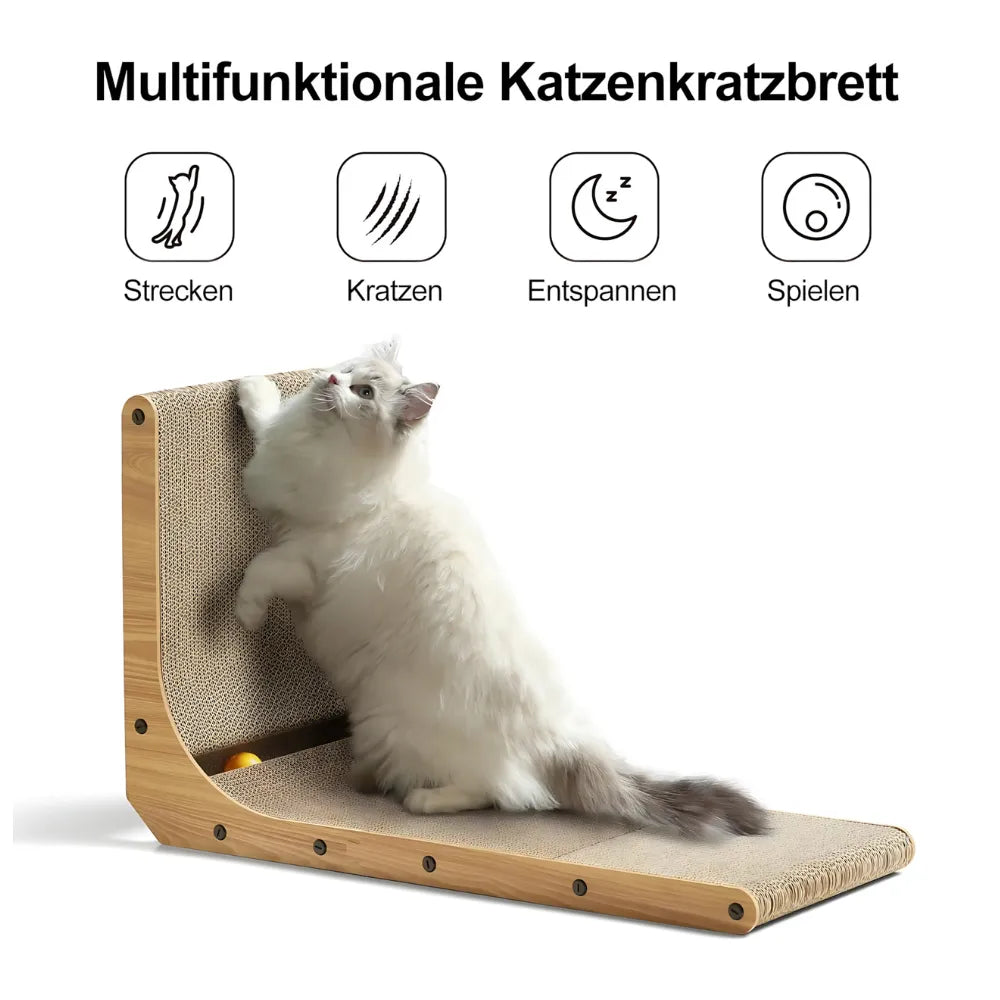 Durable L-Shaped Cat Scratching Board