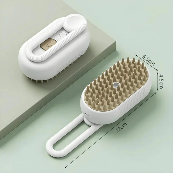 pet brush with steam spray system